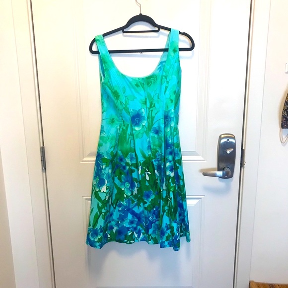 Nine West Floral A-line Sleeveles Dress Size 4 - Picture 5 of 16